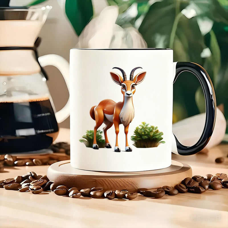 Tailorly Black Accent 11 oz Mug - colorful animal artwork