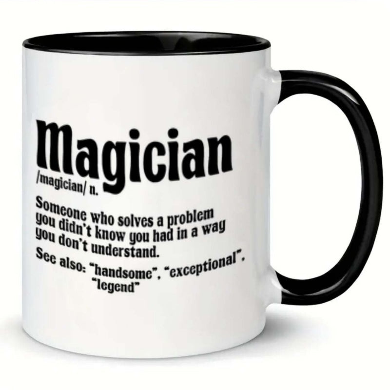 Tailorly Black Accent 11 oz Mug - magician definition humorous text