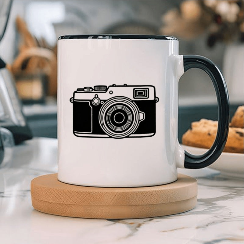 Tailorly Black Accent 11 oz Mug - vintage camera