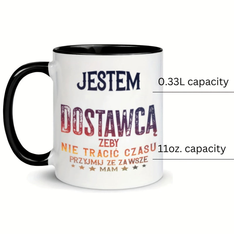 Tailorly Black Accent 11 oz Mug - polish text funny mug