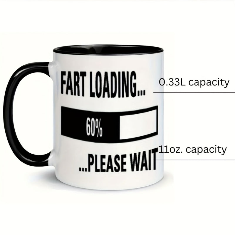 Tailorly Black Accent 11 oz Mug - loading 60 wait text with progress bar