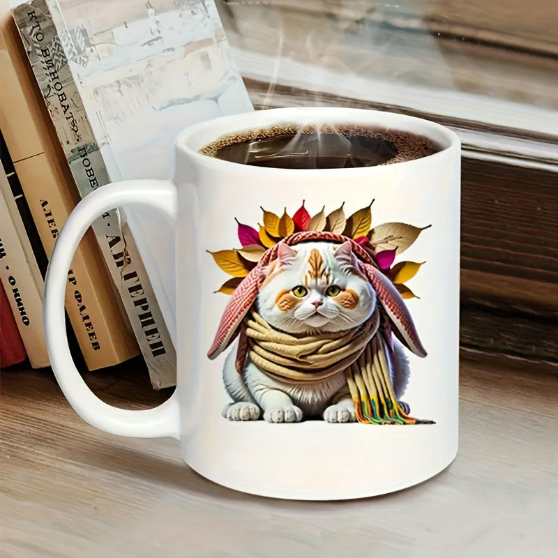 Tailorly White Ceramic 11 oz Mug - personalized cat