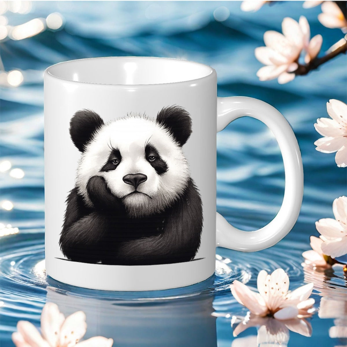 Tailorly White Ceramic 11 oz Mug - cute panda print
