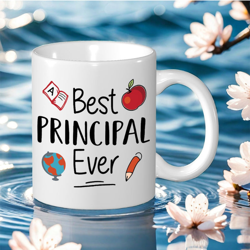 Tailorly White Ceramic 11 oz Mug - best principal ever print
