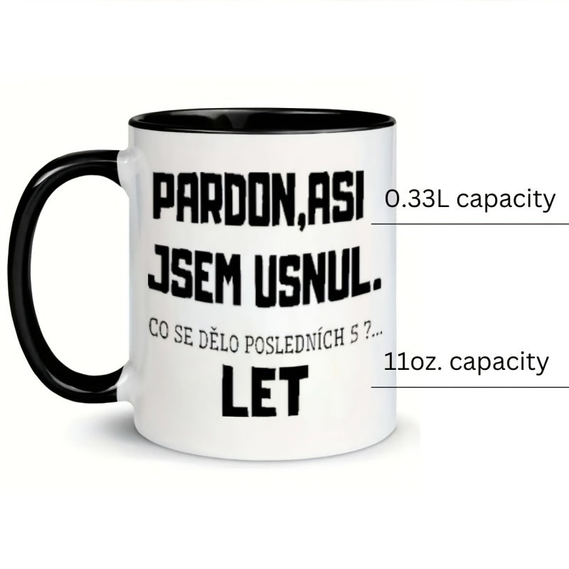 Tailorly Black Accent 11 oz Mug - text czech black