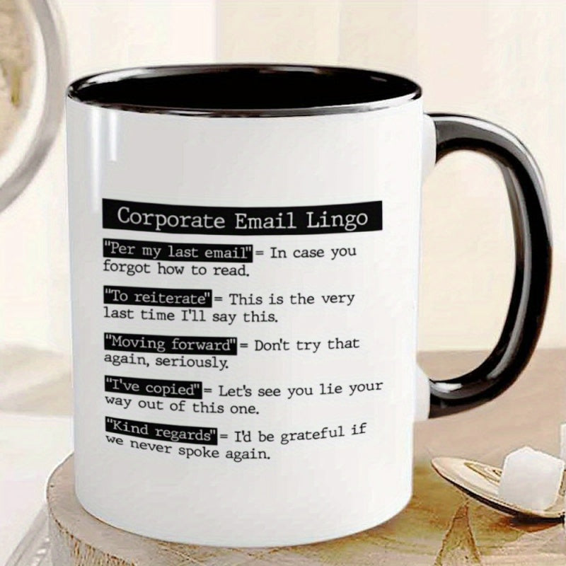 Tailorly Black Accent 11 oz Mug - sarcastic corporate text