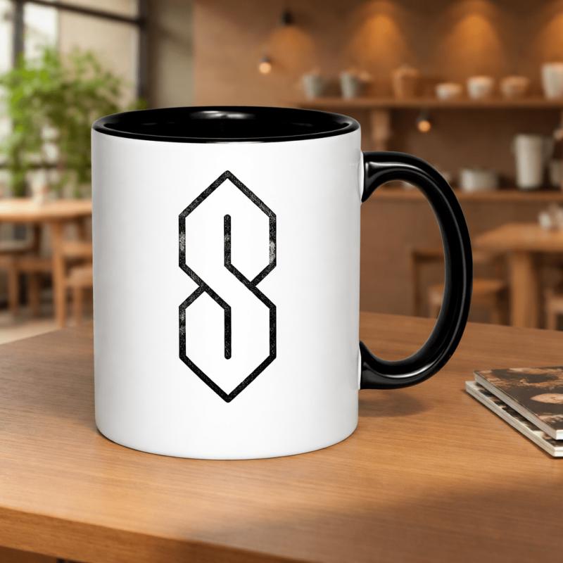 Tailorly Black Accent 11 oz Mug - retro geometric symbol