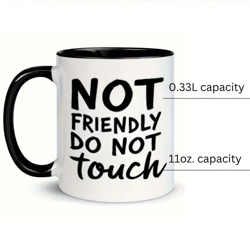 Tailorly Black Accent 11 oz Mug - 1pc humorous ceramic mug 11oz 360ml coffee cup for beverages reusable hand wash only christmas and halloween