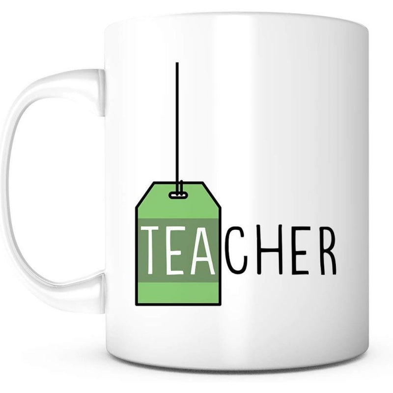 Tailorly White Ceramic 11 oz Mug - single office stylish white ideal for tea capacity ounce teacher inspired cup hand wash perfect gift for