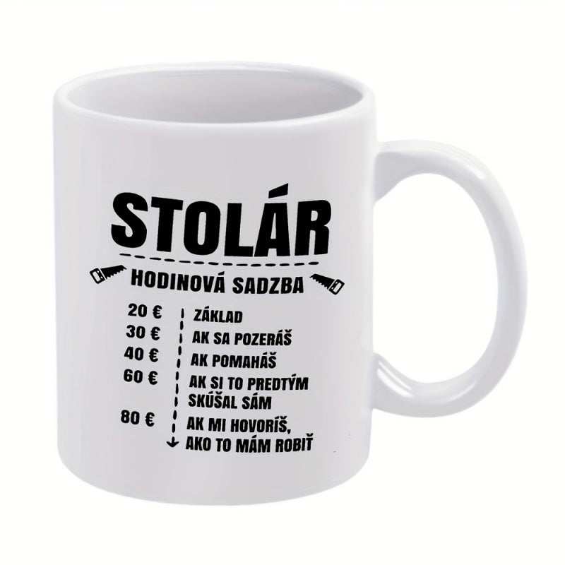 Tailorly White Ceramic 11 oz Mug - 1pc water cup1pcs carpenter rates coffee mug 11oz ceramic coffee cups suitable for restaurants and businesses water