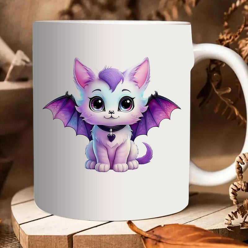 Tailorly White Ceramic 11 oz Mug - cute face