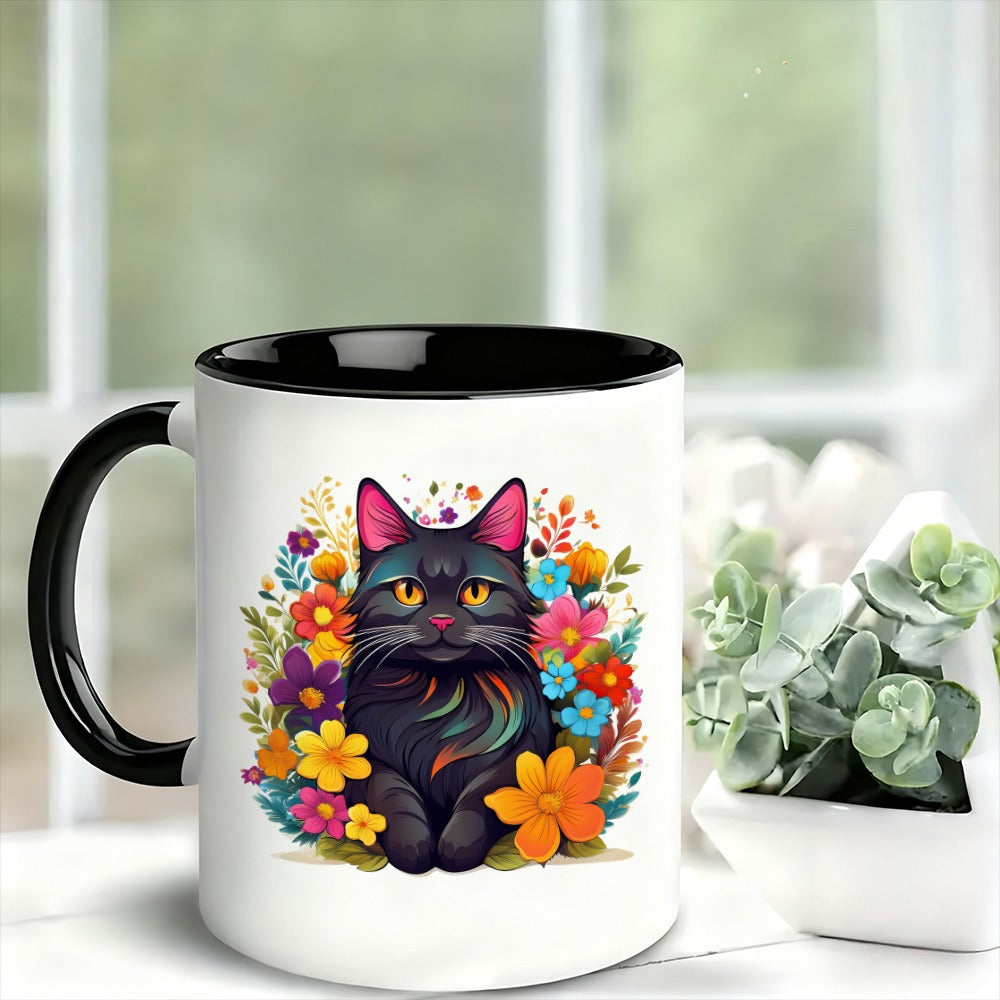 Tailorly Black Accent 11 oz Mug - cat