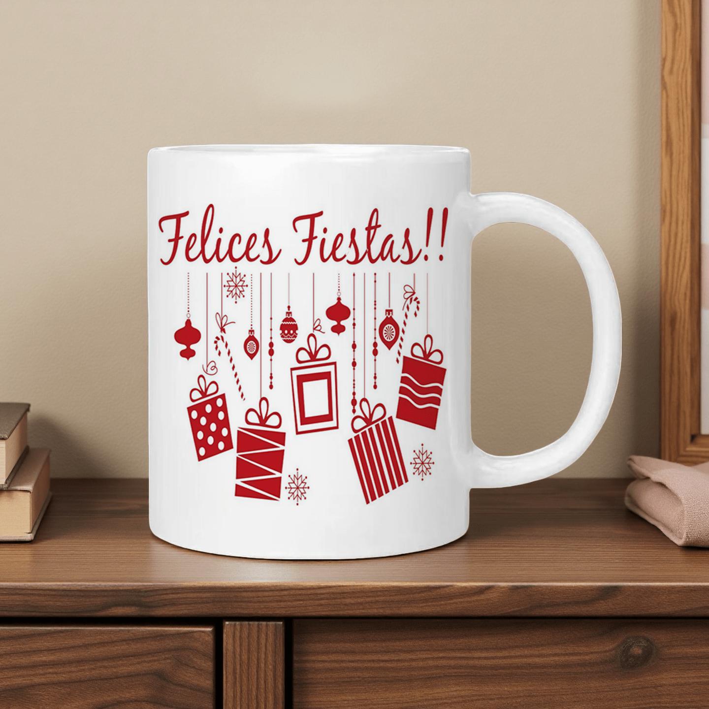 Tailorly White Ceramic 11 oz Mug - 1pc christmas 11oz and 15oz ceramic mugs coffee cups water cups and tea cups perfect as christmas gifts for friends