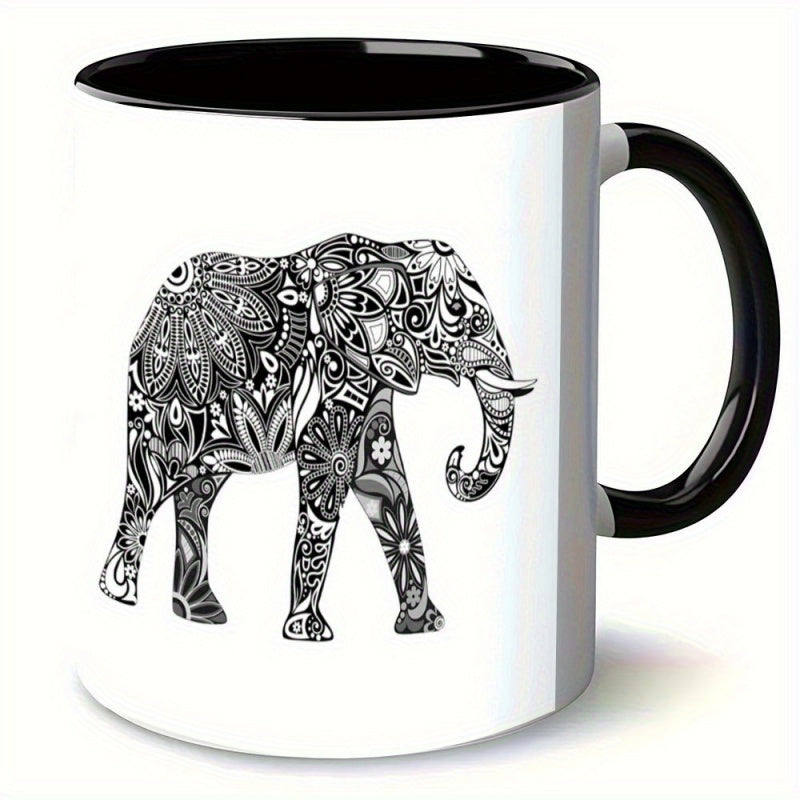 Tailorly Black Accent 11 oz Mug - floral