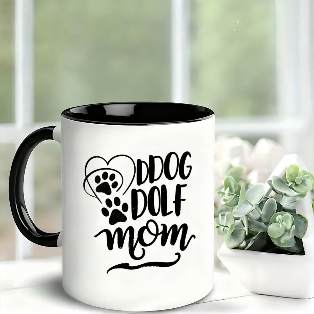Tailorly Black Accent 11 oz Mug - paw print