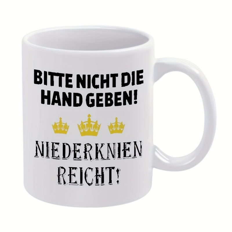 Tailorly White Ceramic 11 oz Mug - crowns text