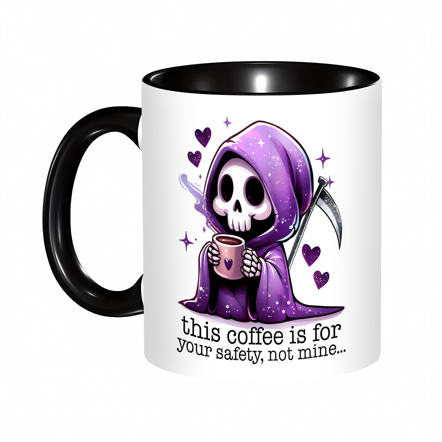 Tailorly Black Accent 11 oz Mug - skull