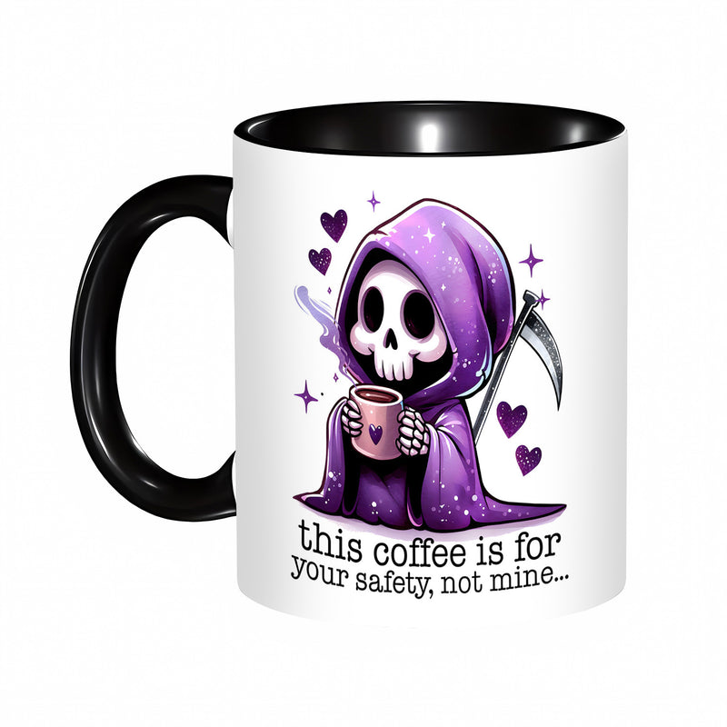 Tailorly Black Accent 11 oz Mug - skull