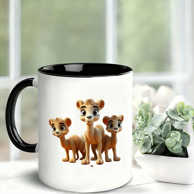Tailorly Black Accent 11 oz Mug - camel family