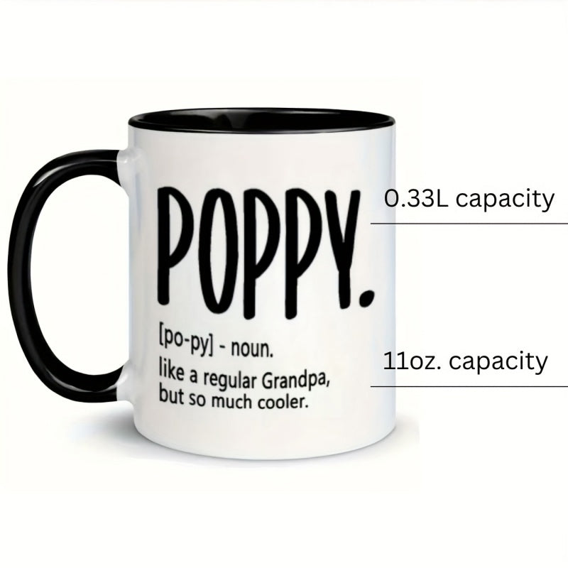 Tailorly Black Accent 11 oz Mug - poppy definition text