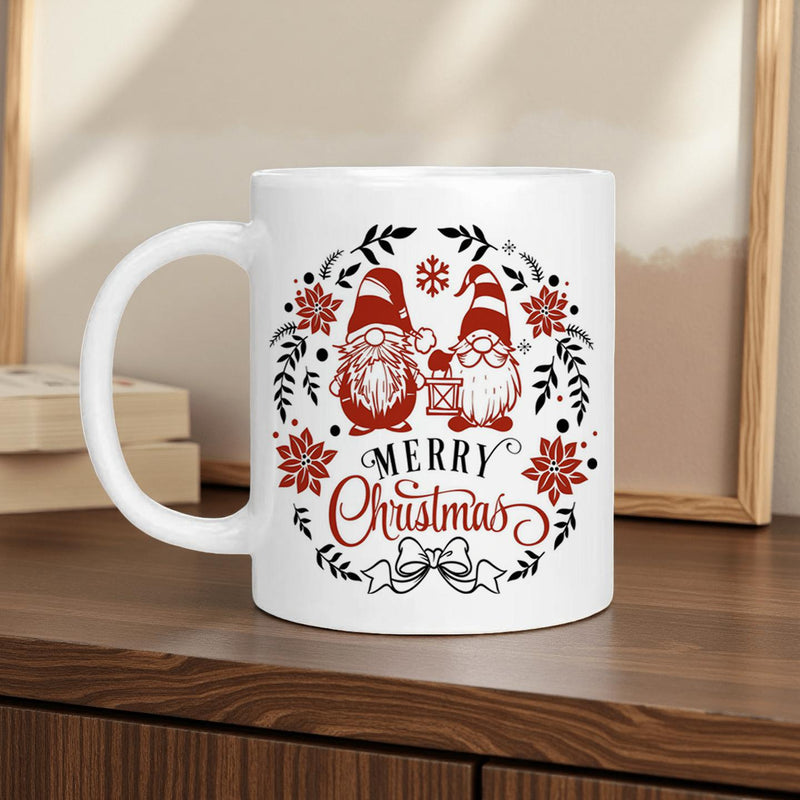 Tailorly White Ceramic 11 oz Mug - christmas merry