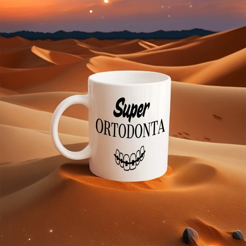 Tailorly White Ceramic 11 oz Mug - teeth