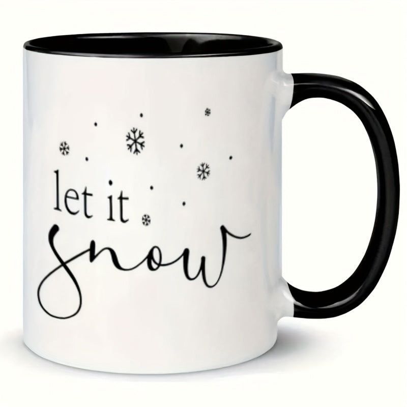 Tailorly Black Accent 11 oz Mug - snowflake design