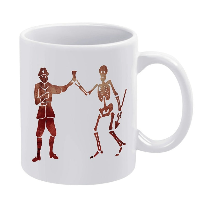 Tailorly White Ceramic 11 oz Mug - male skeleton