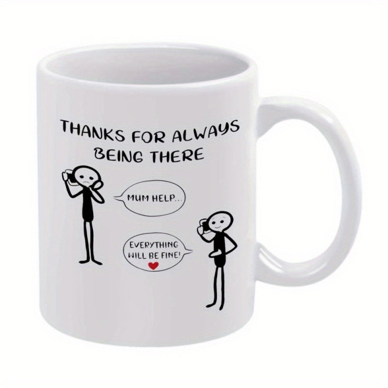 Tailorly White Ceramic 11 oz Mug - thanks for message