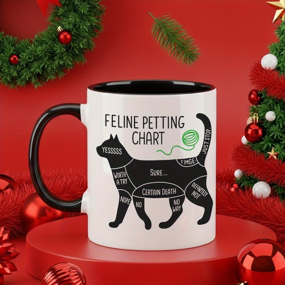 Tailorly Black Accent 11 oz Mug - black cat illustration