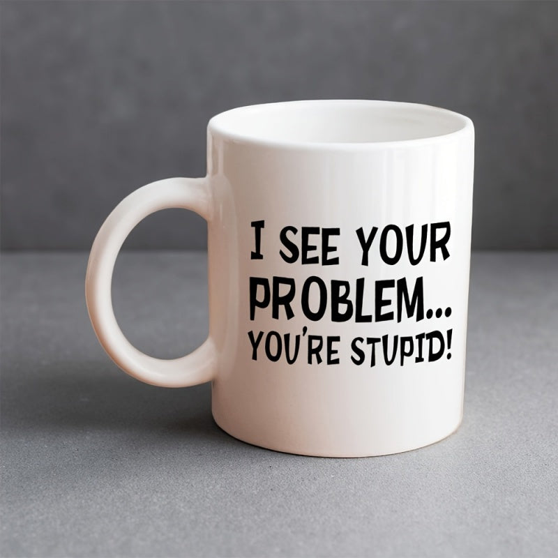 Tailorly White Ceramic 11 oz Mug - 1pc daily reusable drinkware ceramic cup suitable for christmas gifts birthday gifts anniversary gifts coffee tea hot