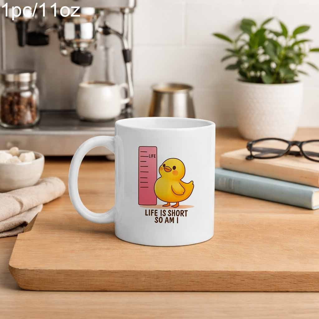 Tailorly White Ceramic 11 oz Mug - 1pc novelty duck mug with short i quote cute coffee cup suitable for dishwasher fun gift for adorable duck for