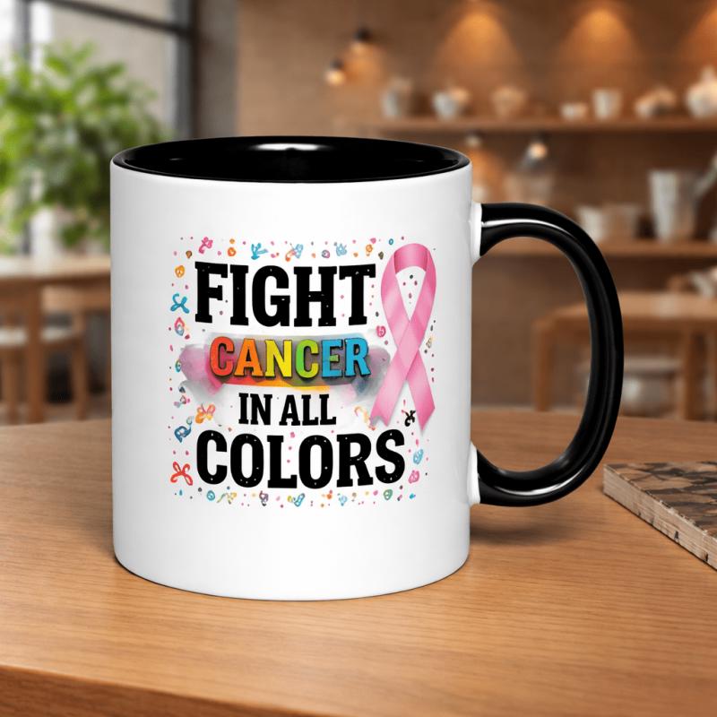 Tailorly Black Accent 11 oz Mug - fight in with and strength