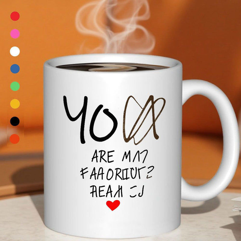 Tailorly White Ceramic 11 oz Mug - you are real cj text red heart graphic