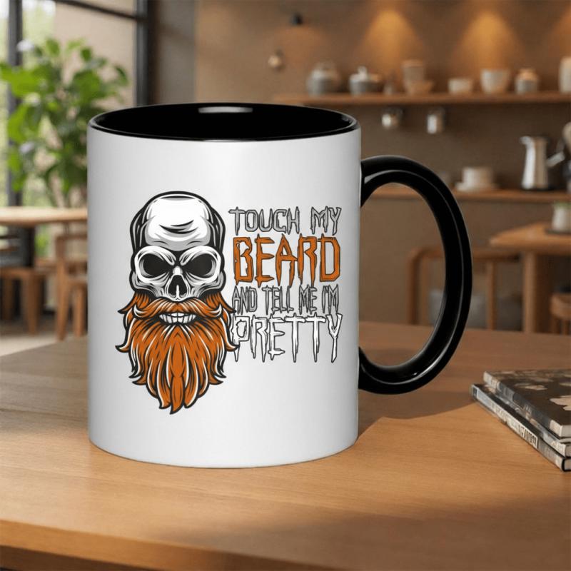 Tailorly Black Accent 11 oz Mug - skull graphic design