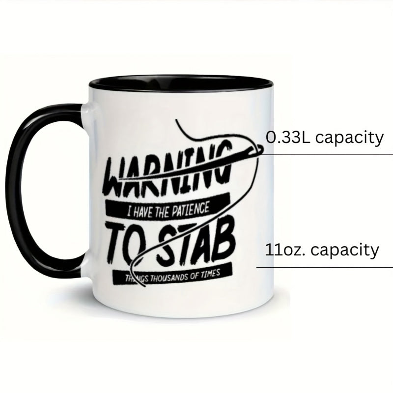 Tailorly Black Accent 11 oz Mug - warning stab knife