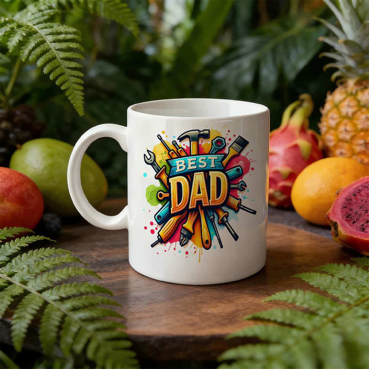 Tailorly White Ceramic 11 oz Mug - colorful tool design