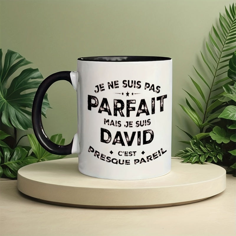 Tailorly Black Accent 11 oz Mug - french david parfait with french text
