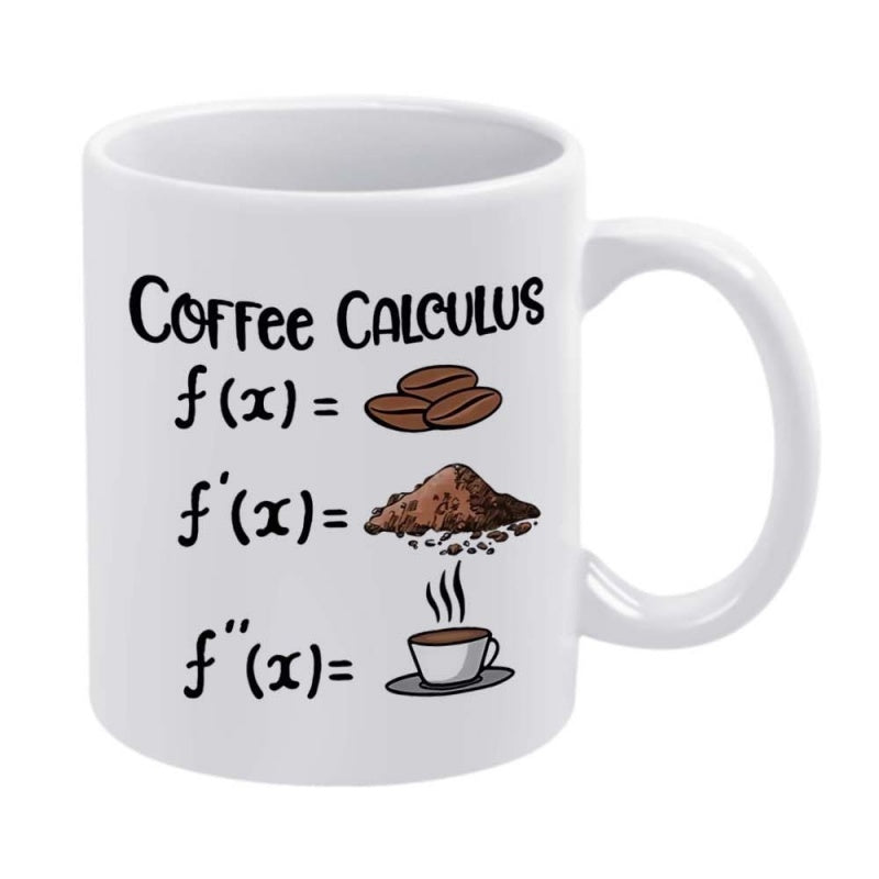 Tailorly White Ceramic 11 oz Mug - x x equations coffee bean design