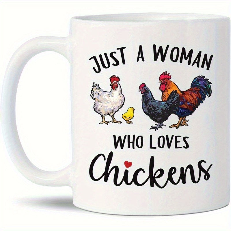 Tailorly White Ceramic 11 oz Mug - 1pc 11oz ceramic coffee mug humorous chicken themed coffee mug a woman who chickens ceramic mug mothers day tea mug