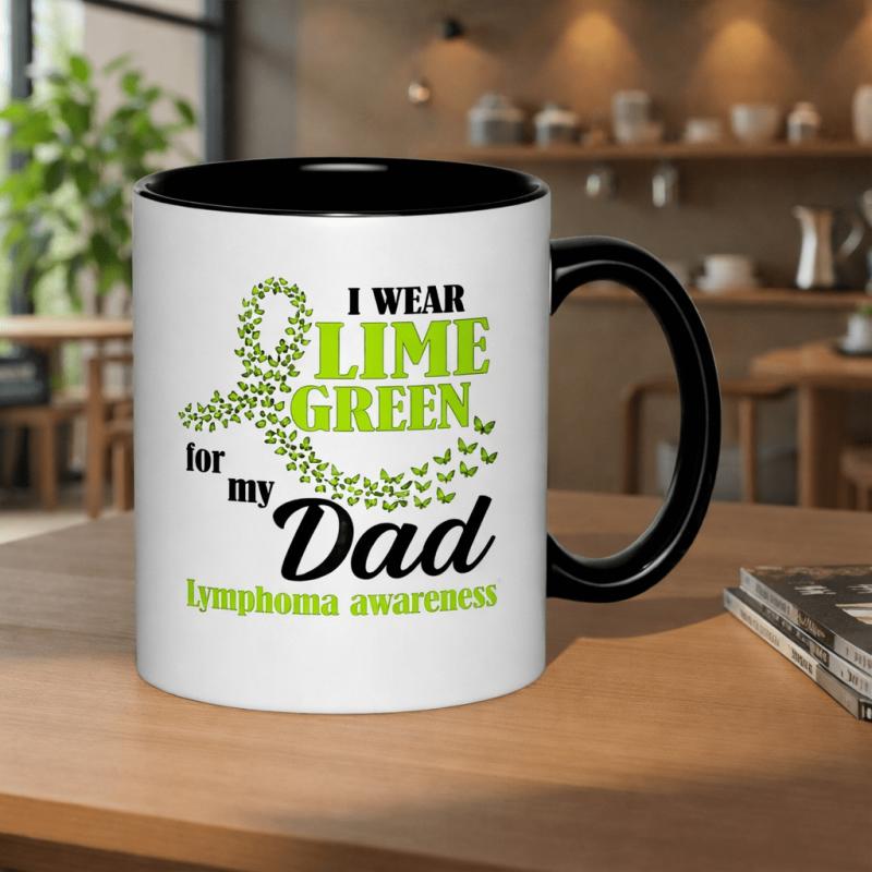 Tailorly Black Accent 11 oz Mug - a lime to for my dads lymphoma featuring an 11oz printed its outdoor picnics and has a large handle for