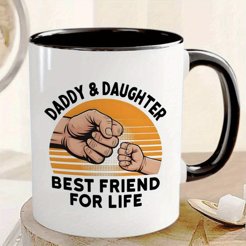 Tailorly Black Accent 11 oz Mug - clenched fists footprints