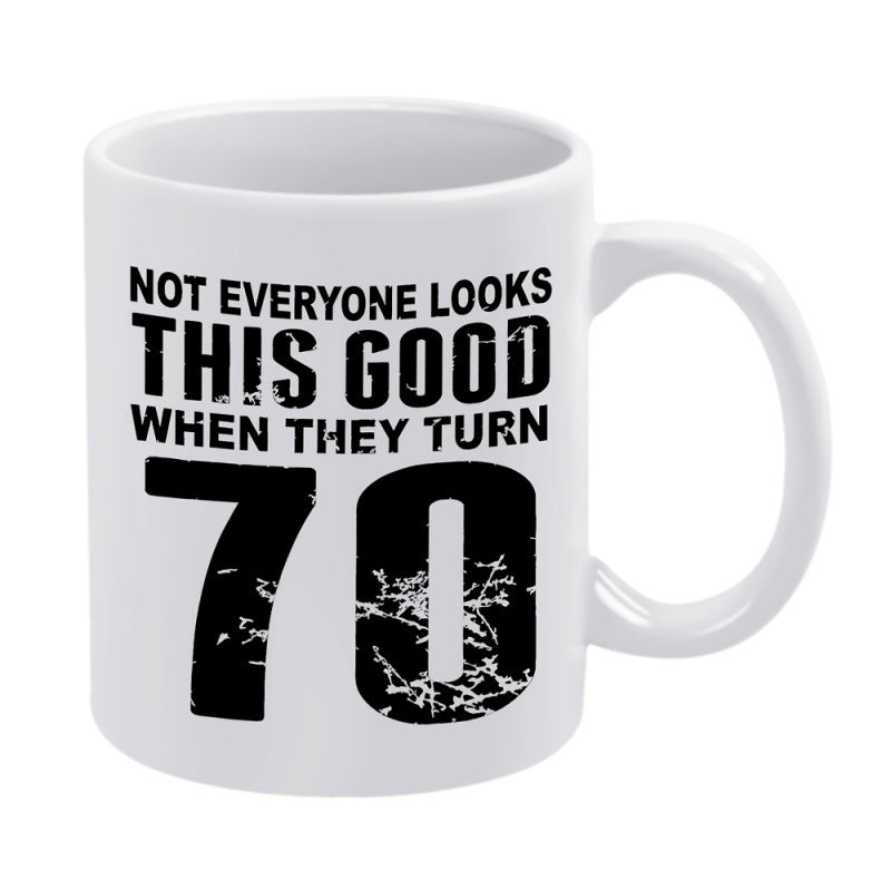 Tailorly White Ceramic 11 oz Mug - 70 good funny