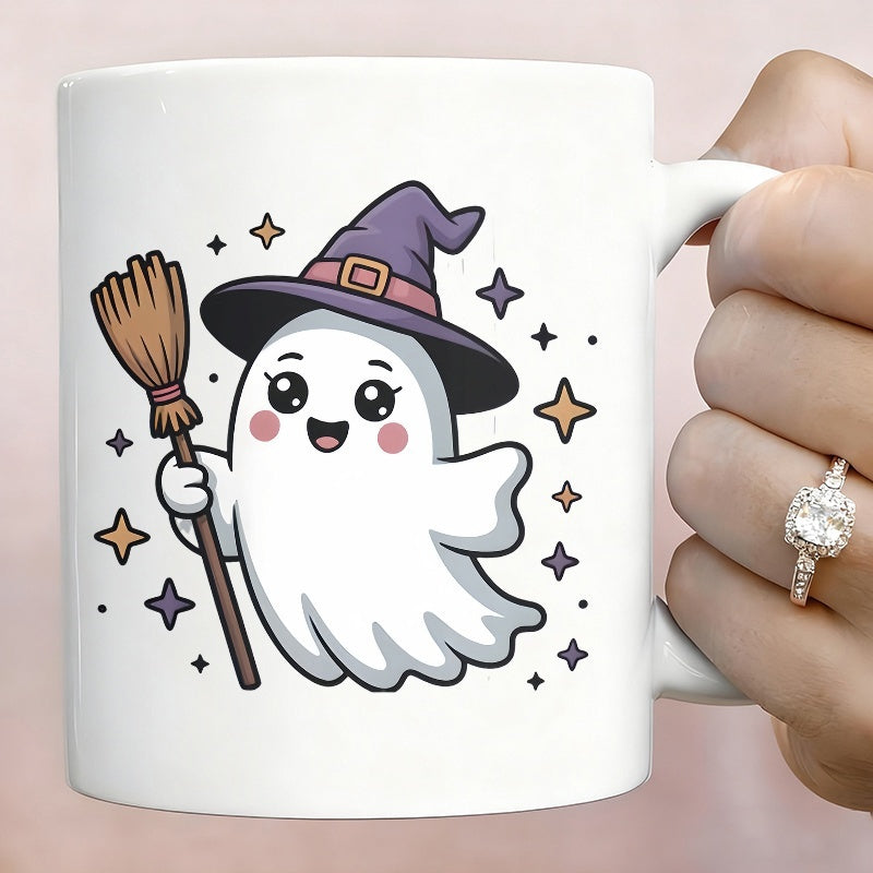 Tailorly White Ceramic 11 oz Mug - boo witch hat broom 11oz ceramic dishwasher safe birthdays christmas anniversaries lon_d991699e17c544aca7259a470dcba131