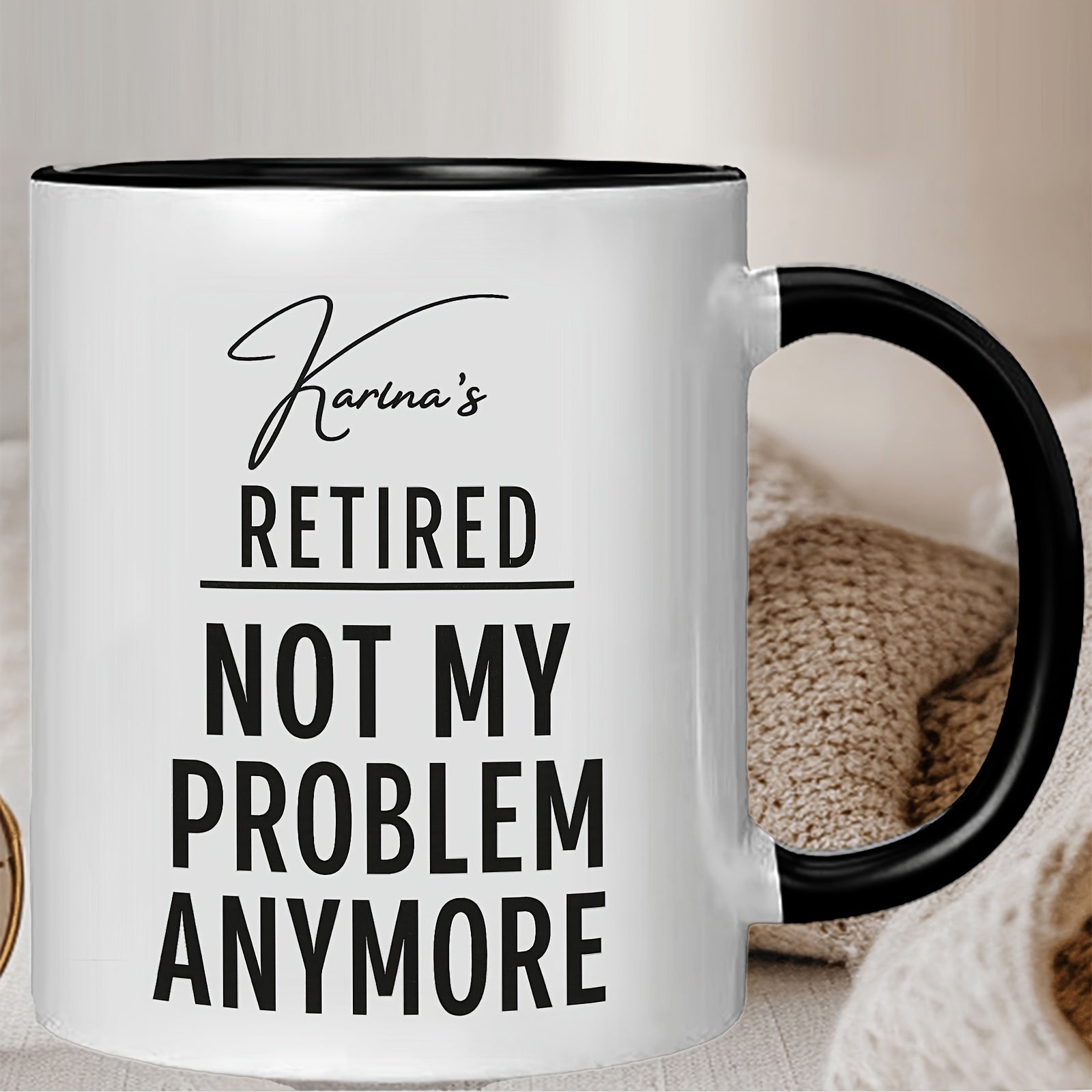 Tailorly Black Accent 11 oz Mug - retired design perfect gift for retirees