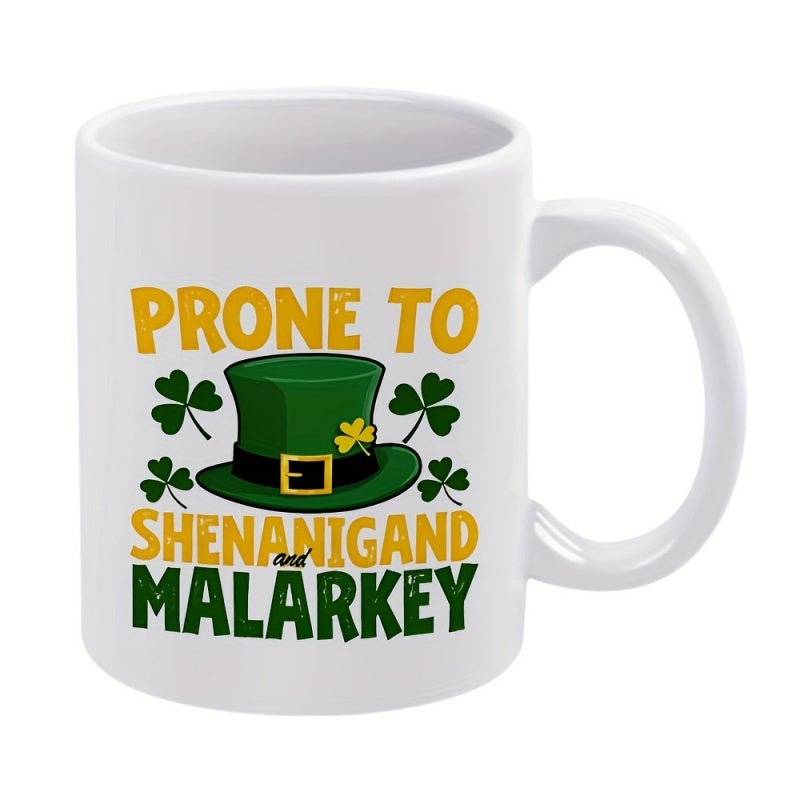Tailorly White Ceramic 11 oz Mug - shamrocks