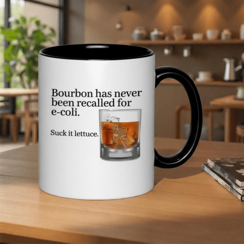 Tailorly Black Accent 11 oz Mug - bourbon has never recalled for e it lettuce