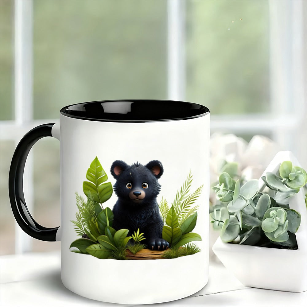 Tailorly Black Accent 11 oz Mug - adorable black coffee cup illustration