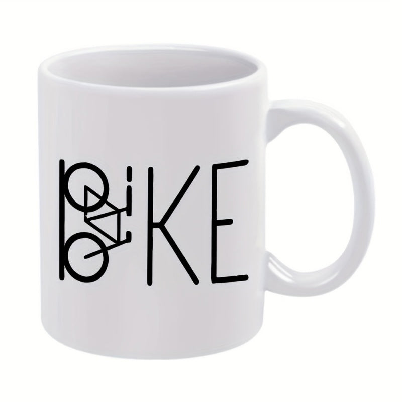 Tailorly White Ceramic 11 oz Mug - humorous bicycle themed