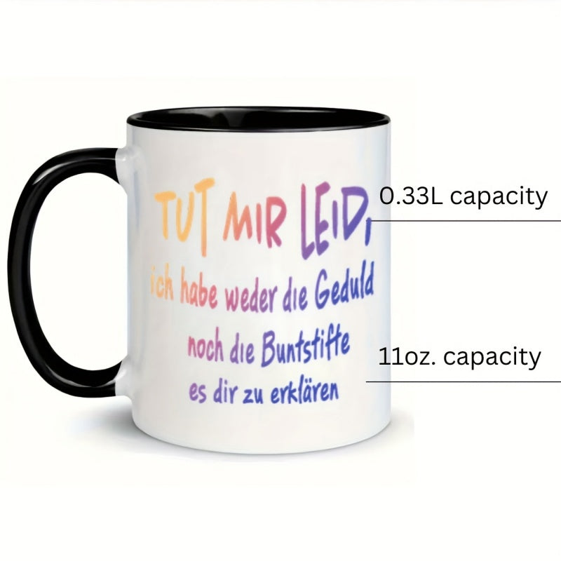 Tailorly Black Accent 11 oz Mug - flowers text funny